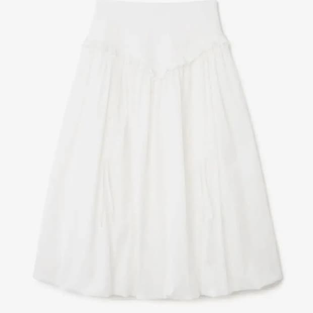 밀로우먼 벌룬 셔링 맥시 스커트 S [화이트]