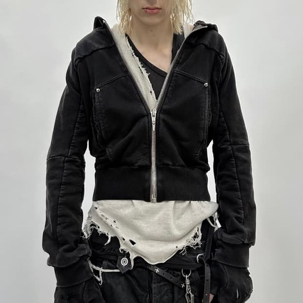 BOZOMANE inserted killer zipper hoodie