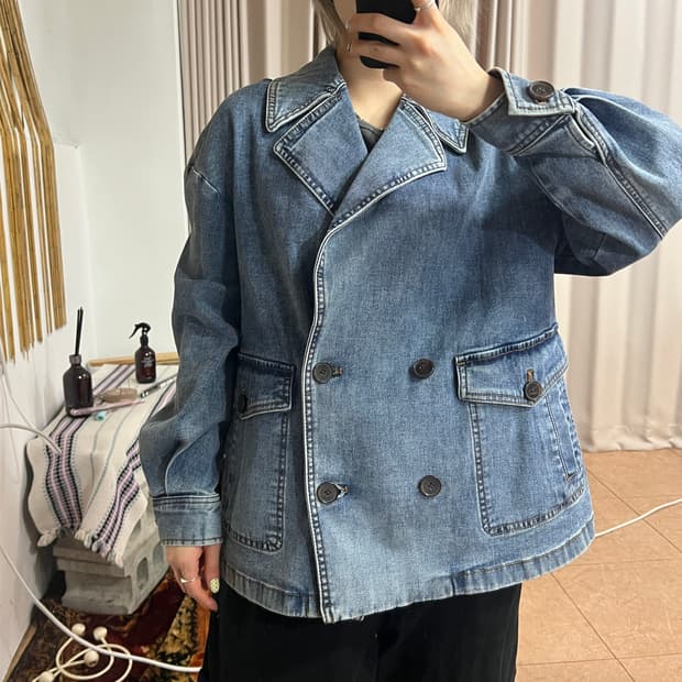 M12 X 디즈니 더블버튼 데님 자켓