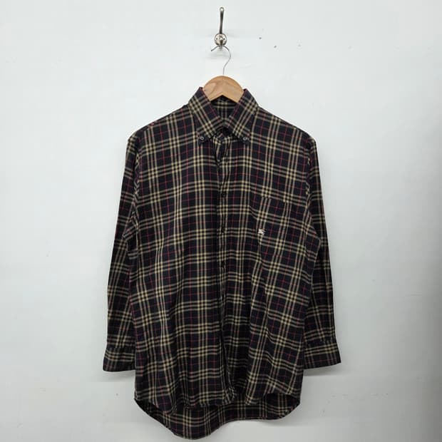 버버리 체크 긴팔 셔츠 남L