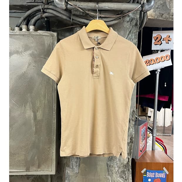 버버리 반팔 카라티 베이지 S #csz3797