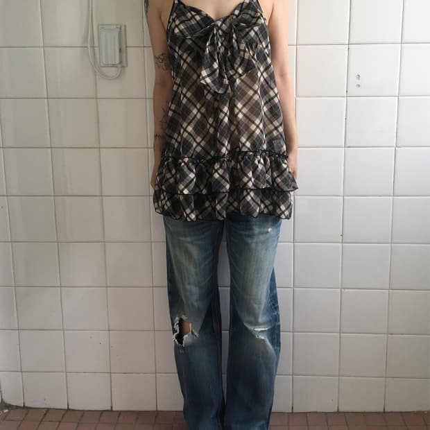 Check pattern ribbon point layer sleevel