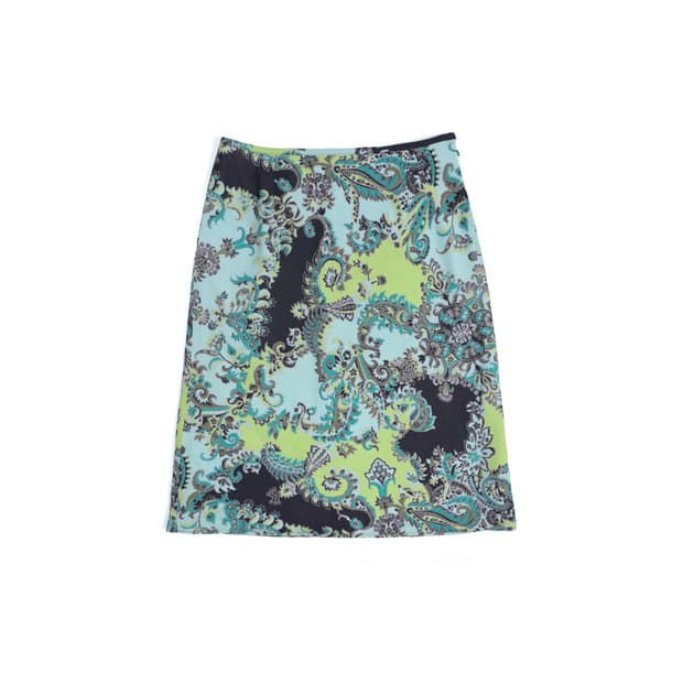turquoise paisley skirt