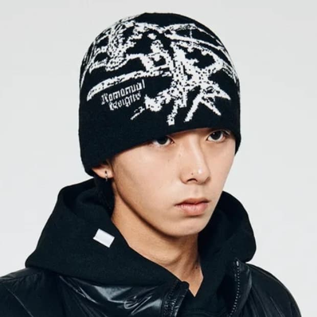 노매뉴얼 그래픽 자카드 비니 모자