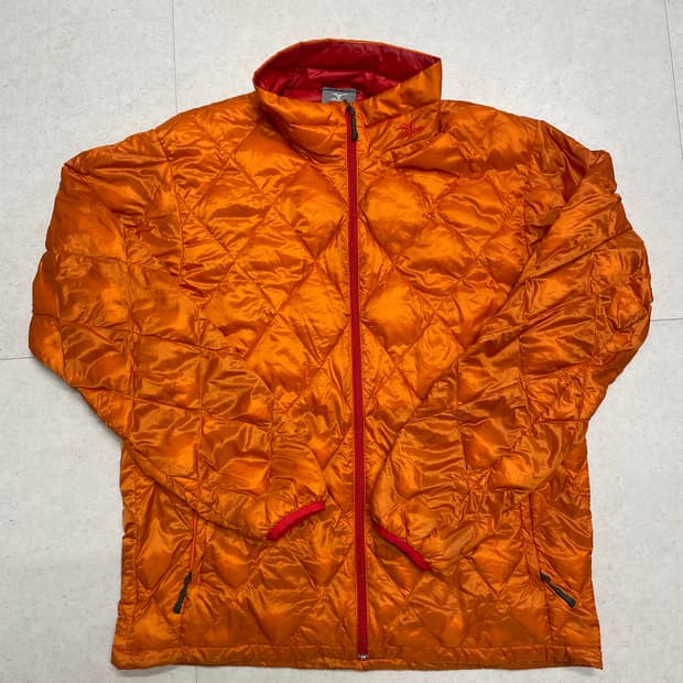 [L] 미즈노 빈티지 다이이몬드 퀼팅 경량패딩 다운 오렌지