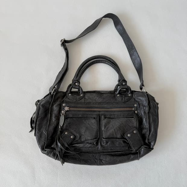 Pre owned 레더 토트 크로스백