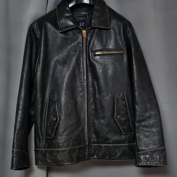 올드 갭 레더 자켓 L