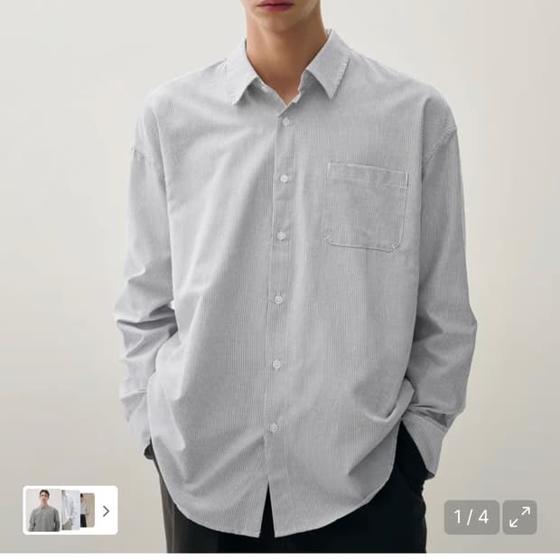 (새상품)(M) 드로우핏 코지드 스트라이프 셔츠 [BLACK] 판매