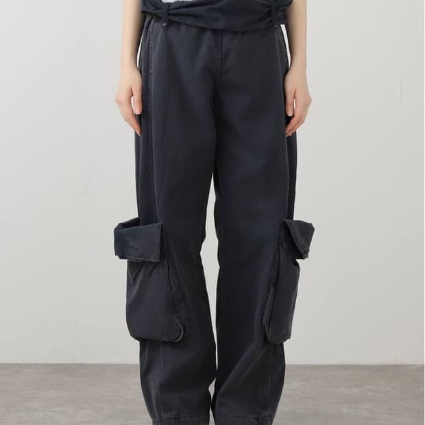 Open yy washed rolled cargo pants (S)