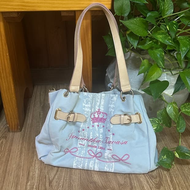 빈티지 하늘색 토트백 가방 히메갸루 오네갸루 로걀 헤이세이 고딕 페어리