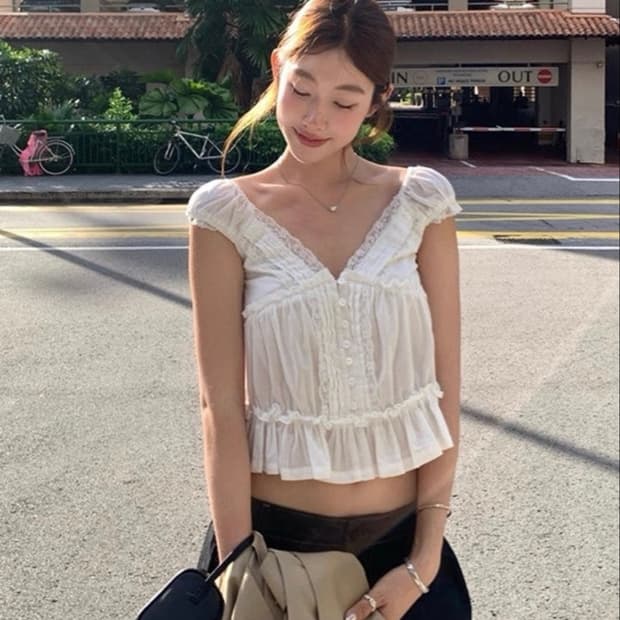 더누베 레이스 블라우스