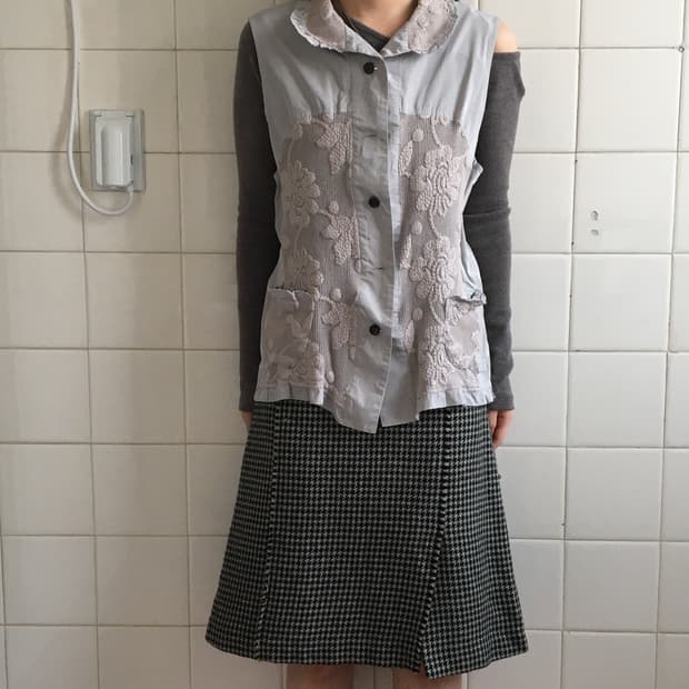 Flower pattern layer vest