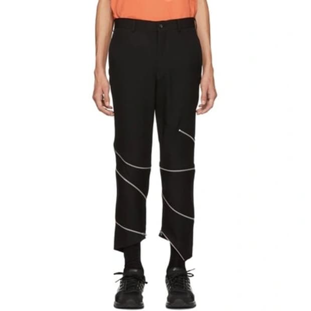 comme des garcons black zip trimmed