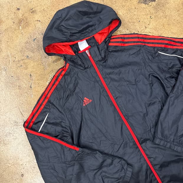 [정품/105] 아디다스 기모 후드 바람막이 자켓 b17