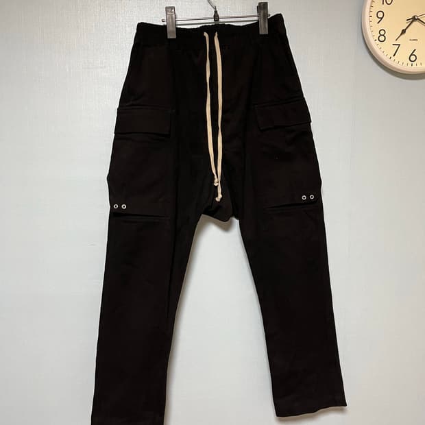 릭오웬스 메인라인 카고 드로우스트링 팬츠