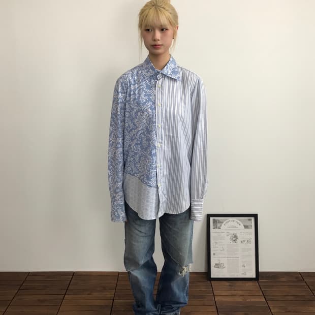 Armani Jeans Pattern Mix Stripe Shirt