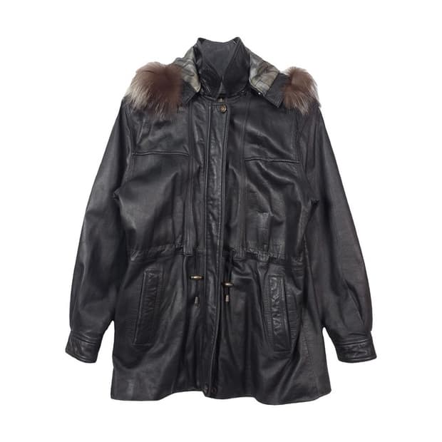 Hana Fashion 리얼 양가죽 100 퍼 후드 하프 자켓