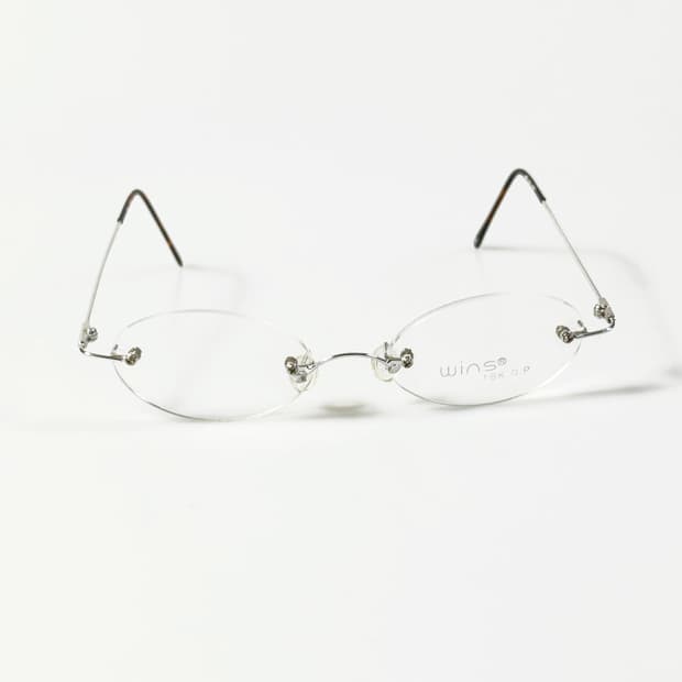 WINS 실버 오벌 무테 메탈 프레임 빈티지 안경