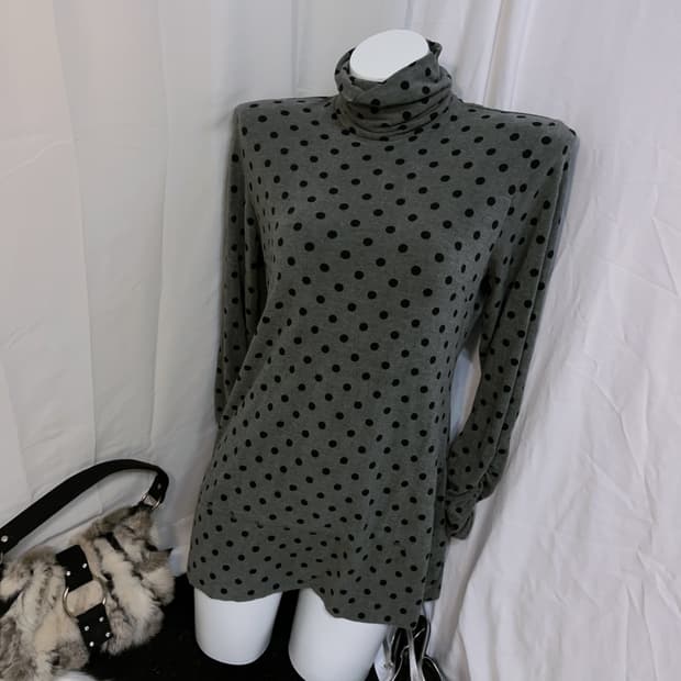 dot shirring long sleeve 