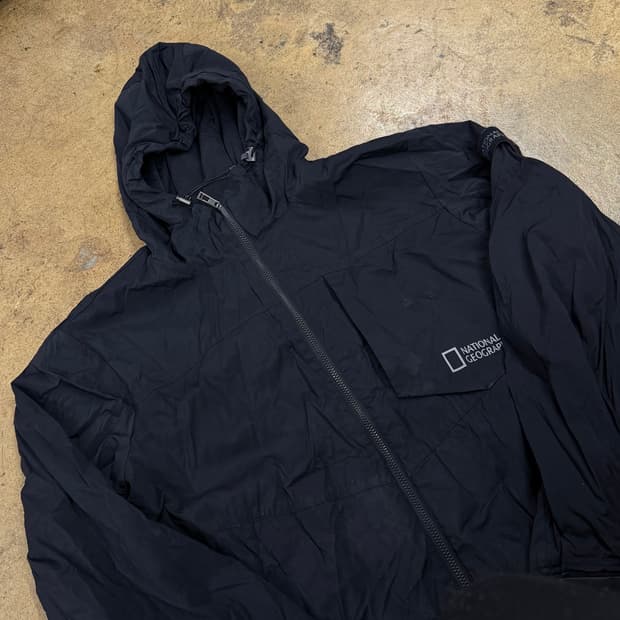 [정품/XL] 내셔널지오그래픽 블랙 후드 바람막이 b14
