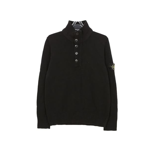 스톤아일랜드 와펜 패치 블랙 니트 