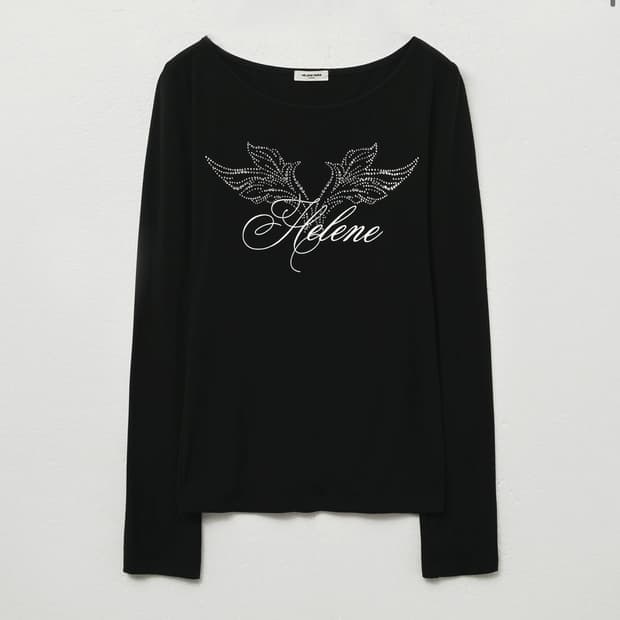 헬레네파리스 엔젤 레터링 큐빅 롱슬리브 블랙
