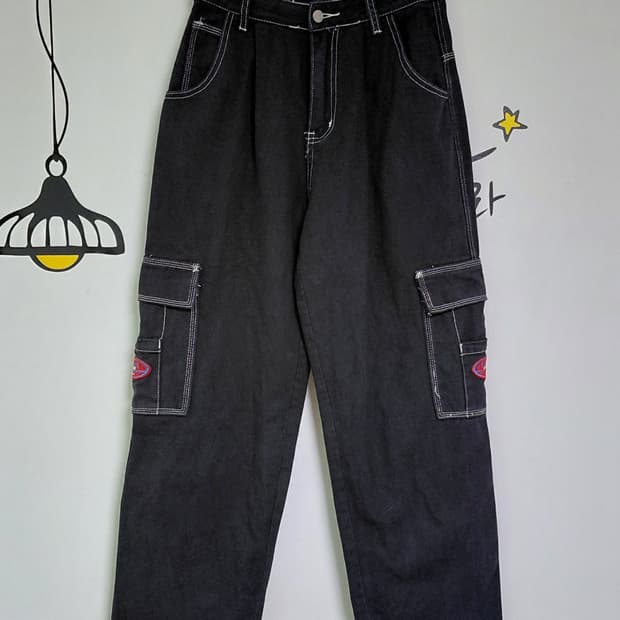 [S/25-26] SHEIN Y2K 스티치 카고 팬츠