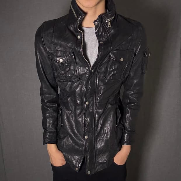 japan vintage ltaly lamb skin coat