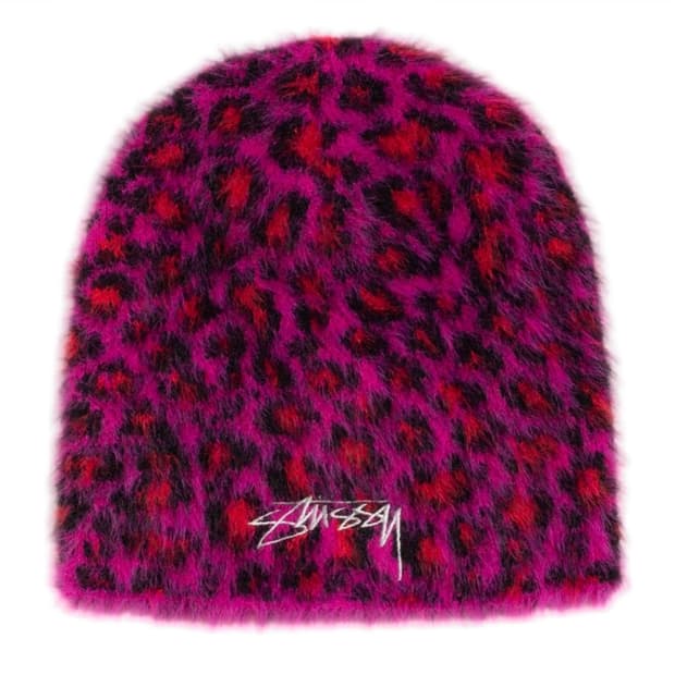 스투시 스컬캡 레오파드 핑크 판매합니다