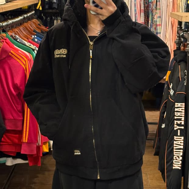 [HI] VTG 번 후드 워크 자켓 블랙