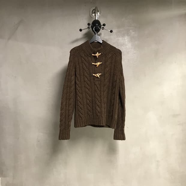 폴로 랄프로렌 케이블 버튼 니트 브라운 S