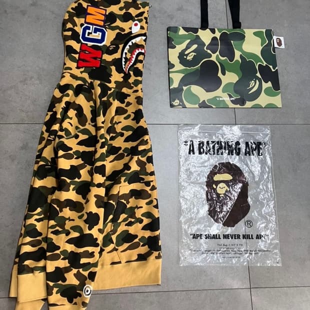 베이프 카모 샤크 후드집업 황계 3xl 