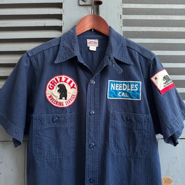 [S]조 맥코이 8HOUR UNION 헤링본 그리즐리 워크셔츠