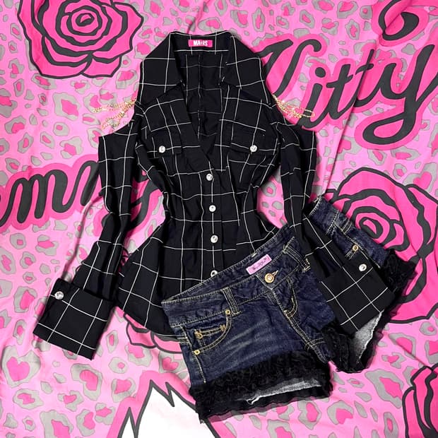 MA*RS마즈 오네갸루 긱시크 탑 핀터 00s대장 y2k일본빈티지 109