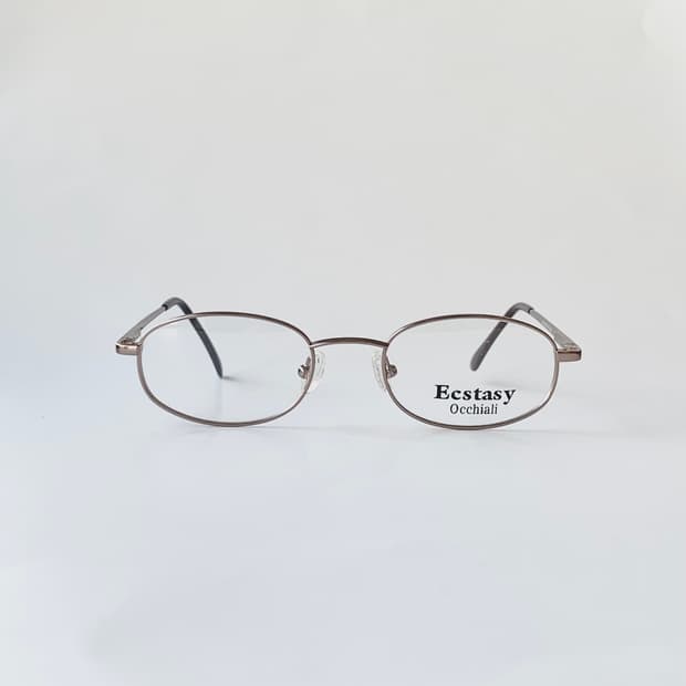 2546 데드스탁 소형 미니멀 슬림 오벌 라이트브라운 메탈 프레임 빈티지