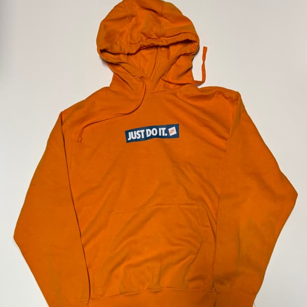 나이키 오렌지 저스트 두 잇 기모 후드티 2XL 빅사이즈