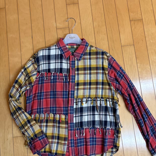 데님티어스 플란넬 패치워크 셔츠