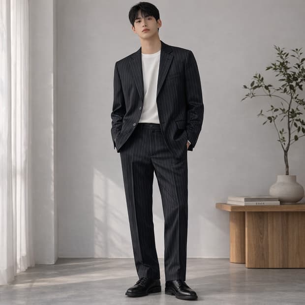 지오송지오 핀스트라이프 셋업 수트 정장