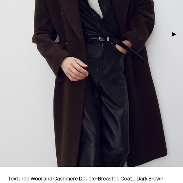 [새상품L] 토니웩 텍스쳐드 울 더블 코트 다크 브라운