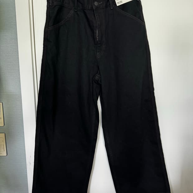 유니클로U 와이드핏컬러진 블랙35 사이즈 새상품