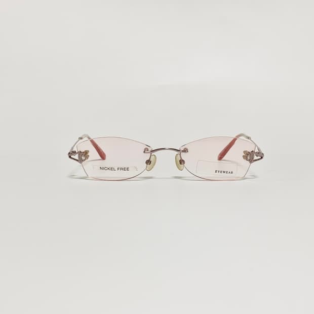 데드스탁 캣아이 핑크 무테 큐빅포인트 안경테 1482