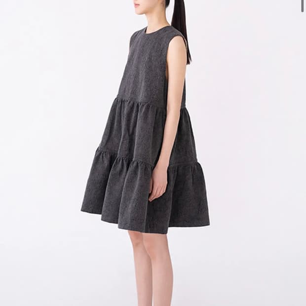 leaf short dress (gray)