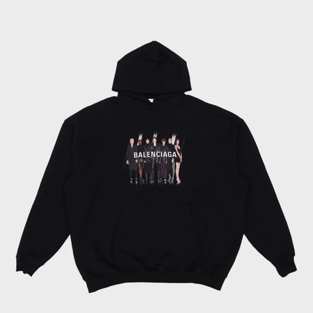 발렌시아가 아트워크 리얼 로고 후디