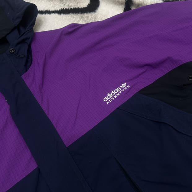 [3XL]아디다스 어드벤처 우븐 후드 바람막이/퍼플네이비