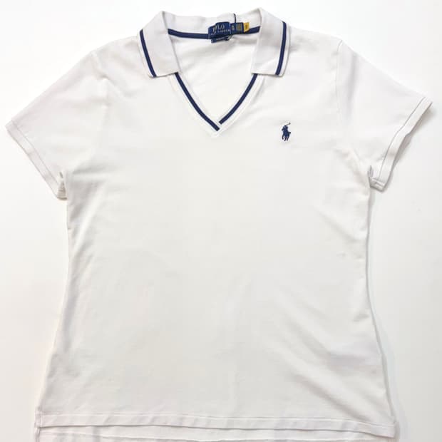 Polo 폴로 랄프로렌 화이트 브이넥 카라티셔츠