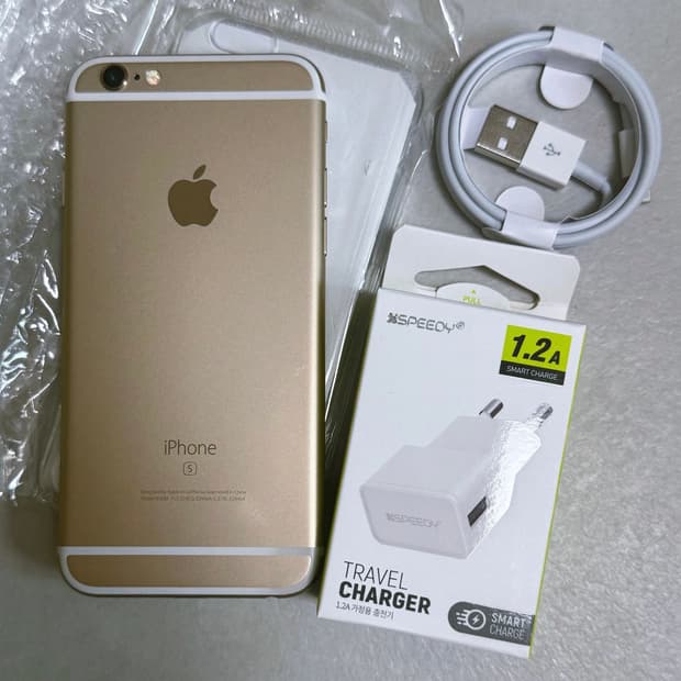 (풀세트) 아이폰 6s 골드 32GB+ 충전기 + 투명케이스 