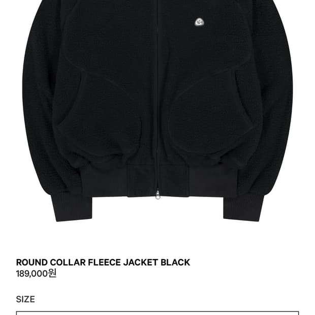 코이세이오 ROUND COLLAR FLEECE JACKET BLACK