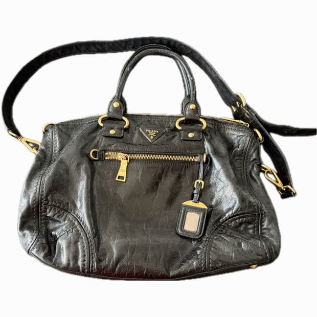 프라다 비텔로 샤인백 블랙 토트백