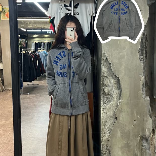 홀리스터 후드집업 그레이 M #csz2489