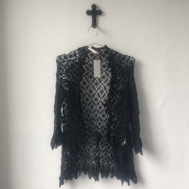 Crochet drape point cardigan
